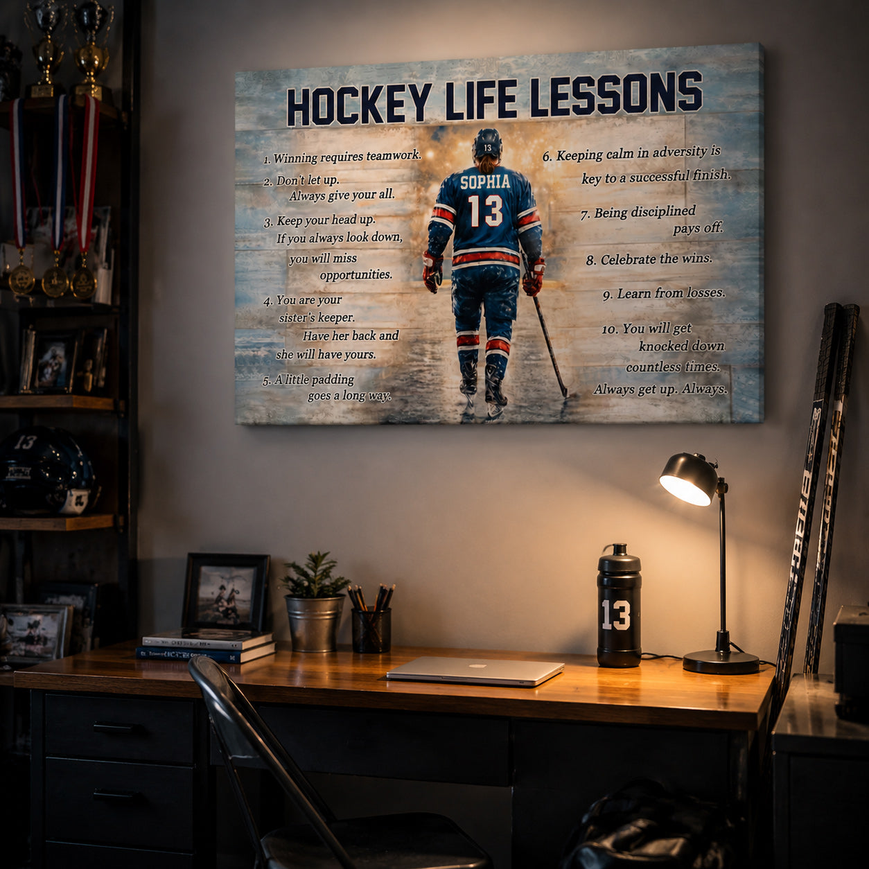 Hockey Life Lessons Personalized Poster / Canvas - Custom Gift for Hockey Lover