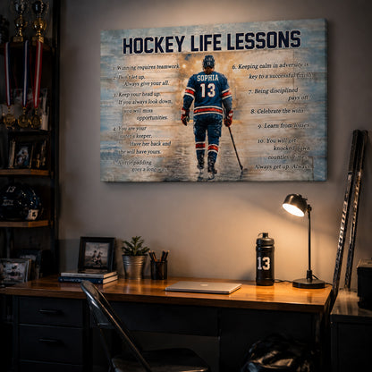 Hockey Life Lessons Personalized Poster / Canvas - Custom Gift for Hockey Lover