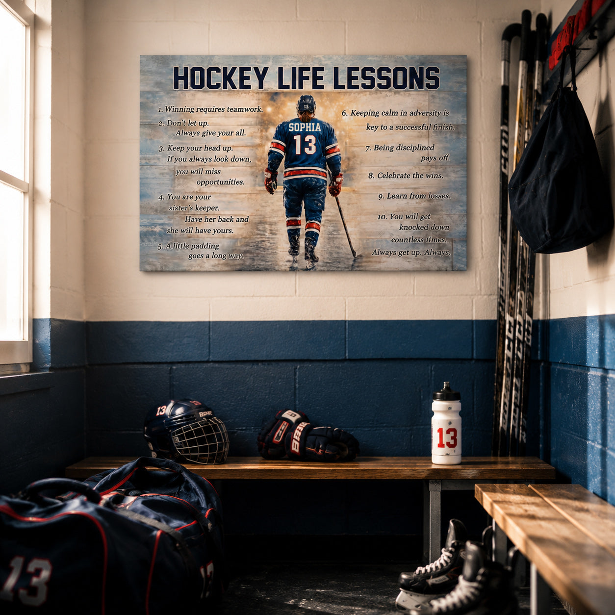 Hockey Life Lessons Personalized Poster / Canvas - Custom Gift for Hockey Lover