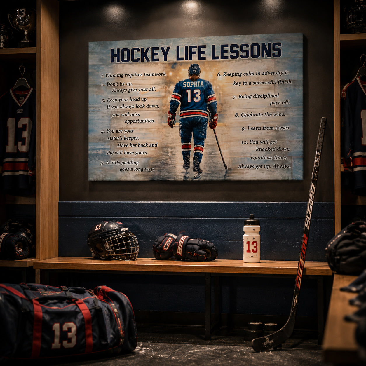 Hockey Life Lessons Personalized Poster / Canvas - Custom Gift for Hockey Lover