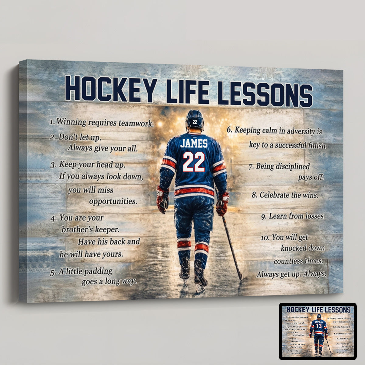 Hockey Life Lessons Personalized Poster / Canvas - Custom Gift for Hockey Lover