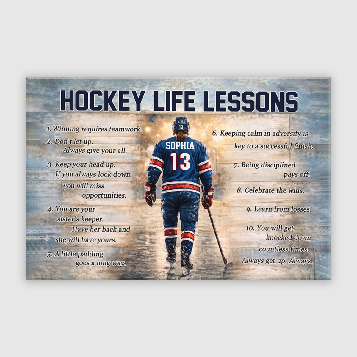 Hockey Life Lessons Personalized Poster / Canvas - Custom Gift for Hockey Lover
