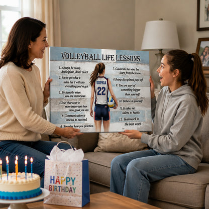 Personalized Volleyball Life Lessons Poster / Canvas - Custom Gift for Boy & Girl Players