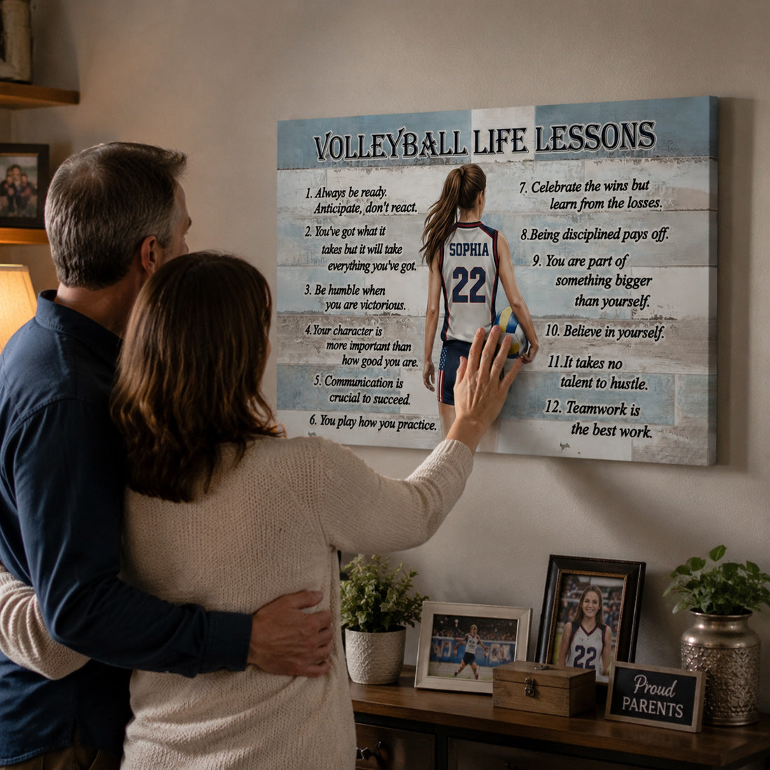 Personalized Volleyball Life Lessons Poster / Canvas - Custom Gift for Boy & Girl Players