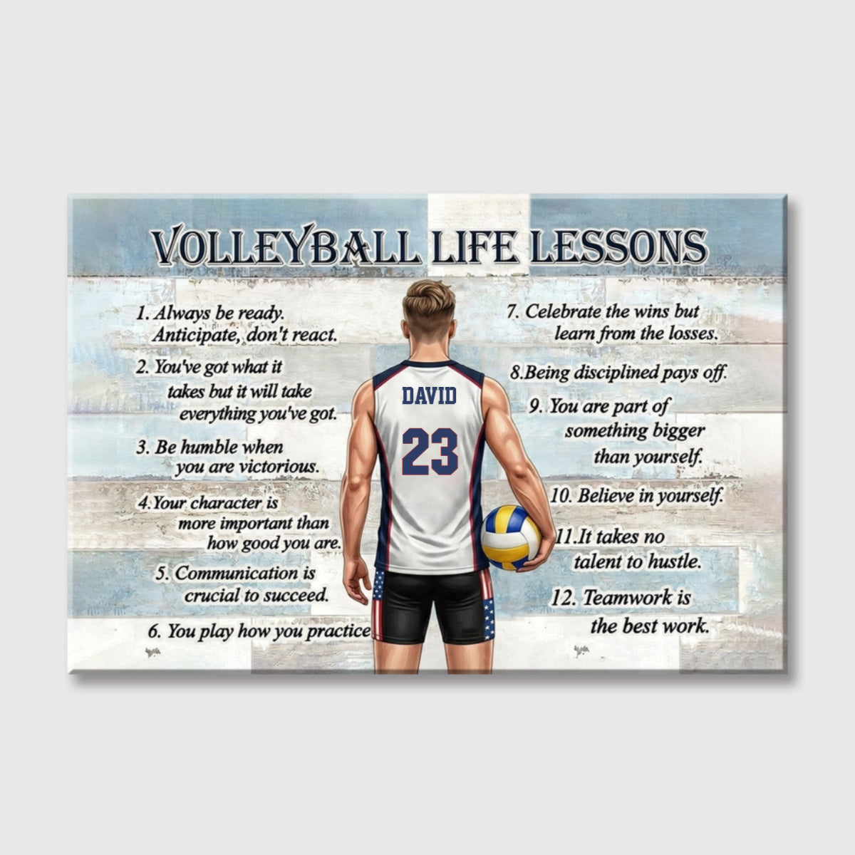 Personalized Volleyball Life Lessons Poster / Canvas - Custom Gift for Boy & Girl Players