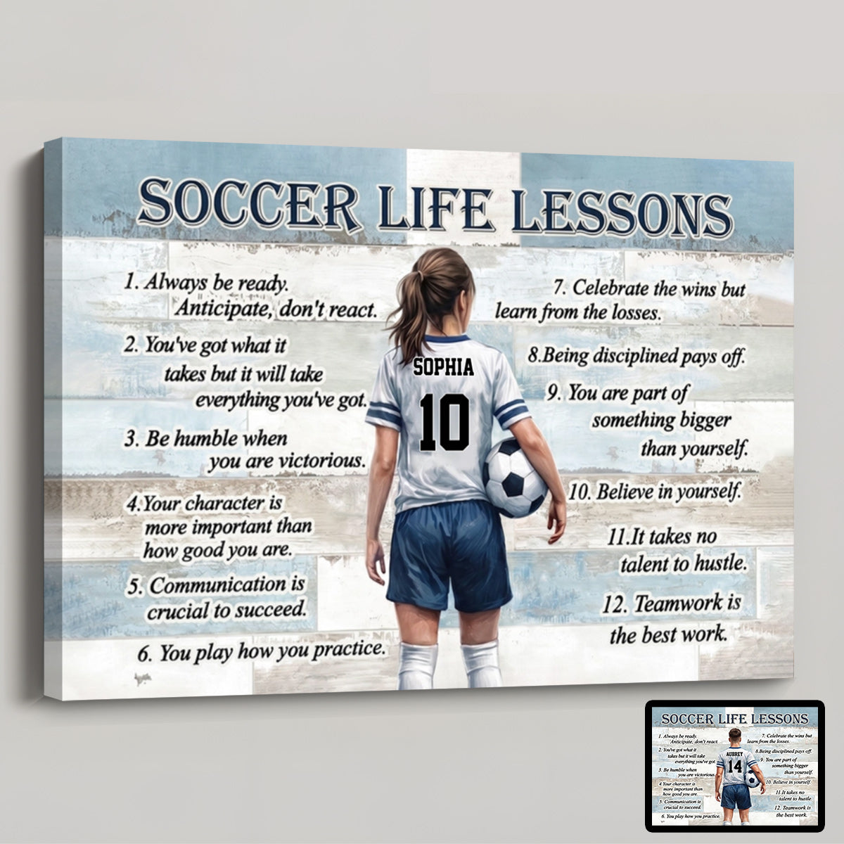 Soccer Life Lessons Personalized Poster / Canvas - Custom Gift for Soccer Lover