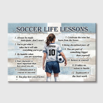 Soccer Life Lessons Personalized Poster / Canvas - Custom Gift for Soccer Lover