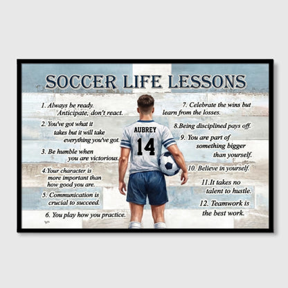 Soccer Life Lessons Personalized Poster / Canvas - Custom Gift for Soccer Lover