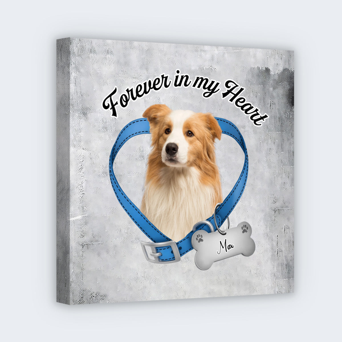 Forever In My Heart - Custom Pet Photo Memorial Square Canvas