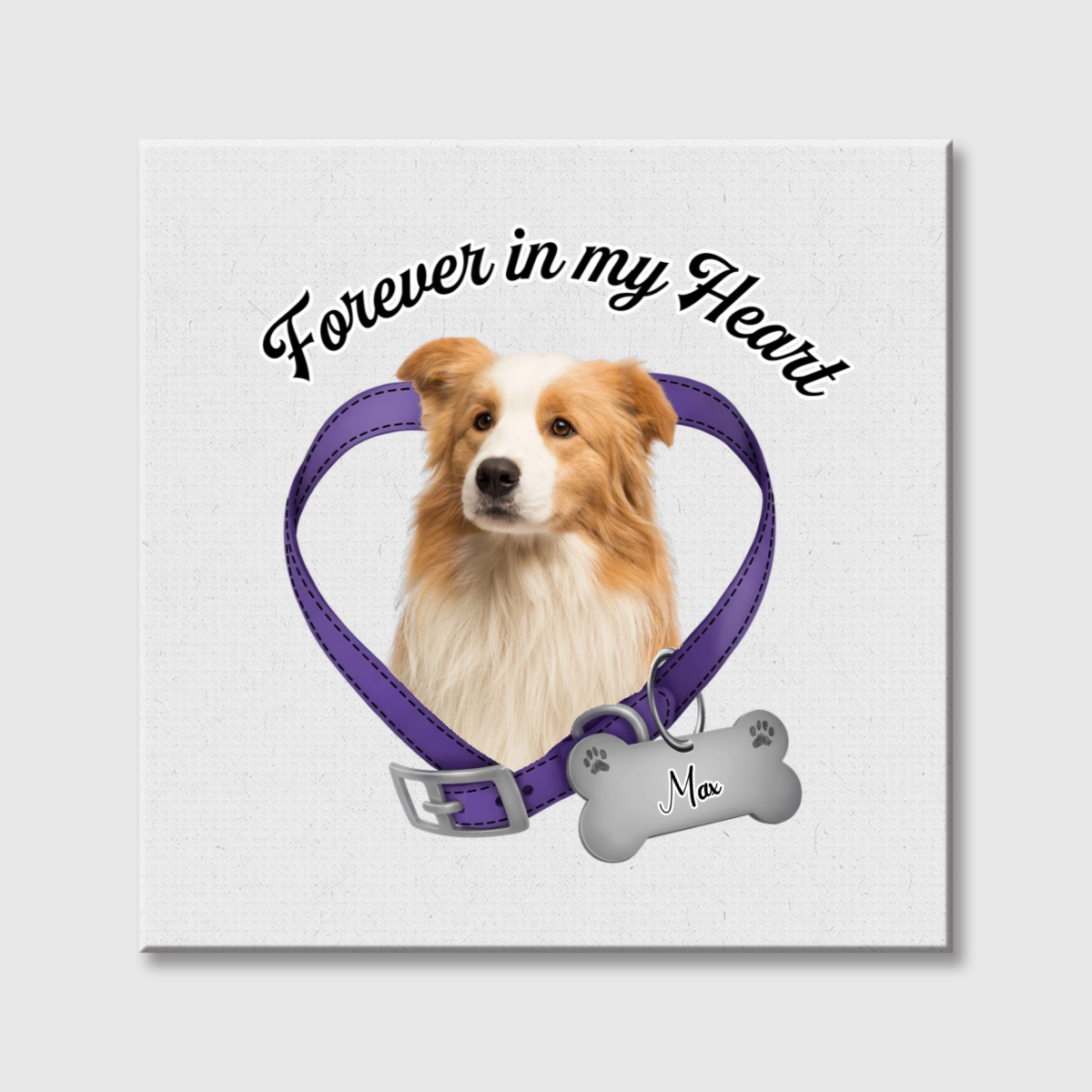Forever In My Heart - Custom Pet Photo Memorial Square Canvas