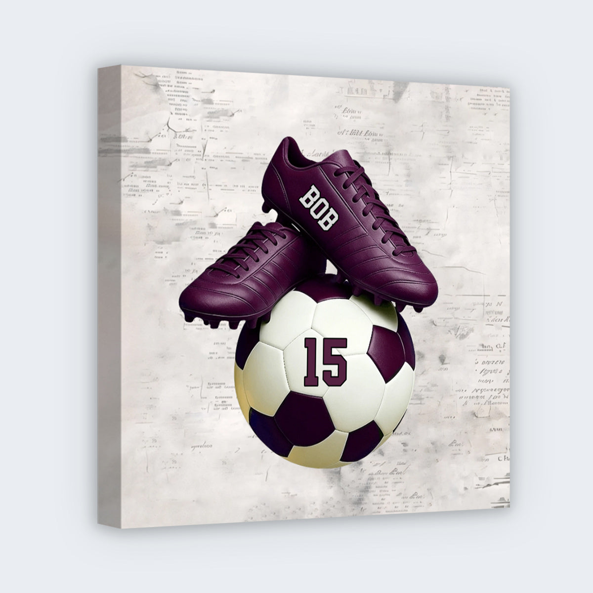 Personalized Soccer Square Canvas - Custom Name & Number Gift for Fans
