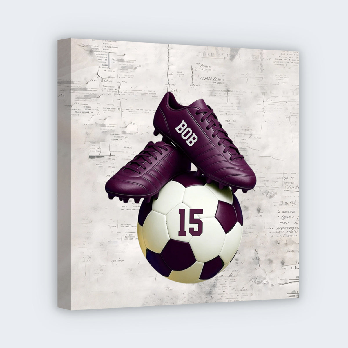 Personalized Soccer Square Canvas - Custom Name & Number Gift for Fans