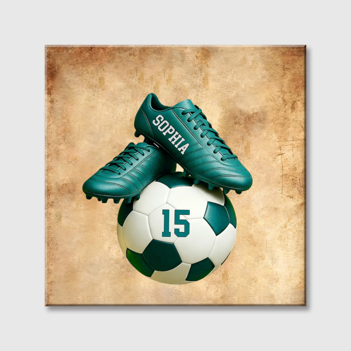 Personalized Soccer Square Canvas - Custom Name & Number Gift for Fans