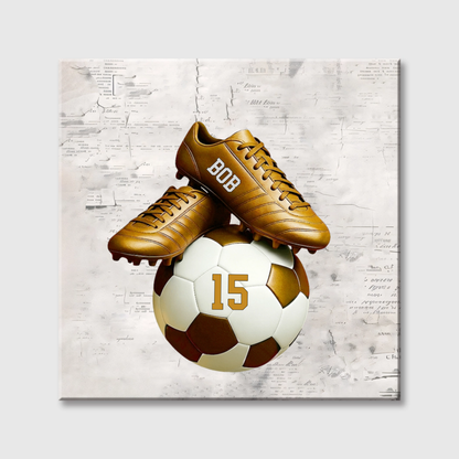 Personalized Soccer Square Canvas - Custom Name & Number Gift for Fans