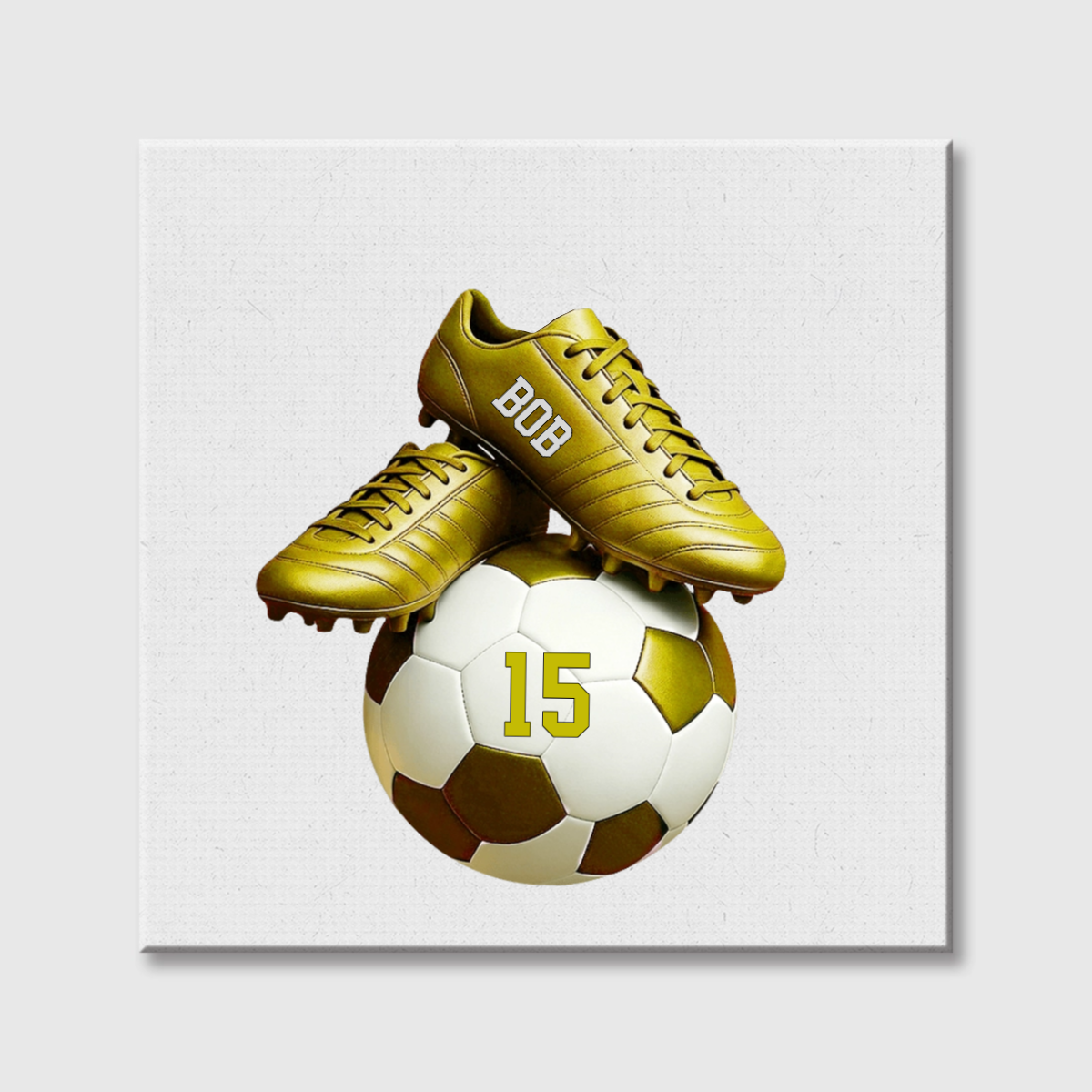 Personalized Soccer Square Canvas - Custom Name & Number Gift for Fans