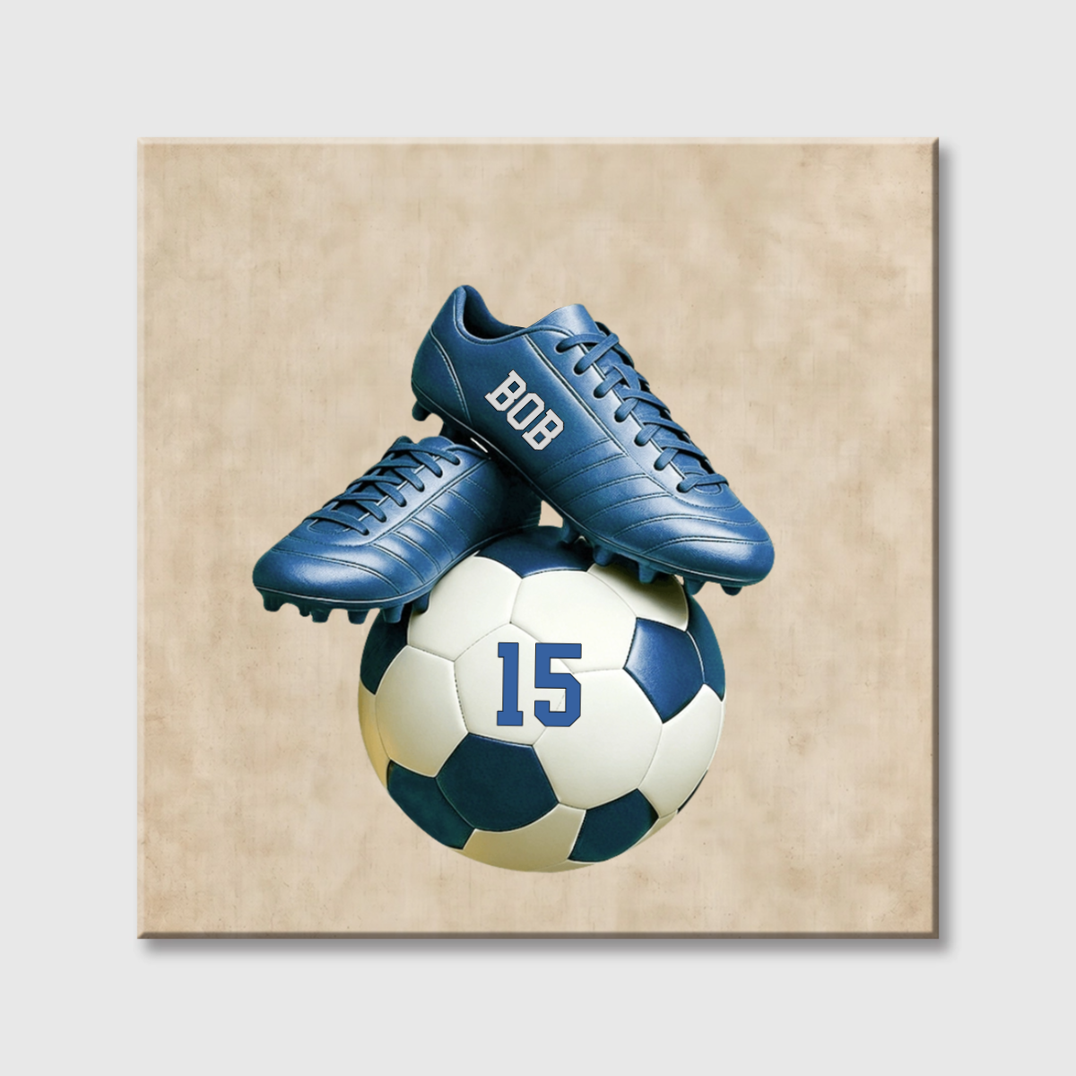 Personalized Soccer Square Canvas - Custom Name & Number Gift for Fans