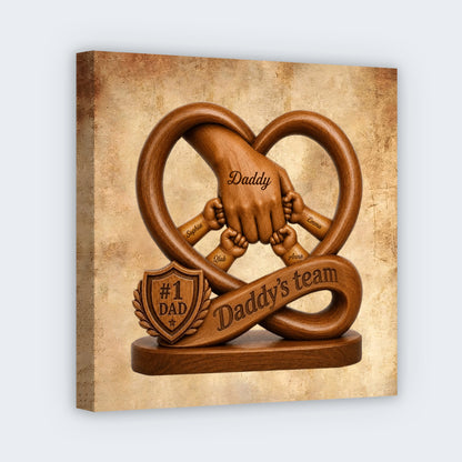 Daddy’s Dream Team - Fist Bump Personalized Square Canvas
