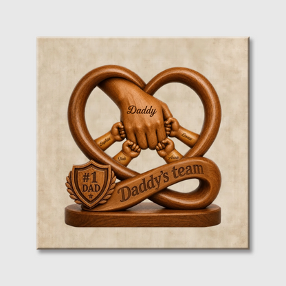 Daddy’s Dream Team - Fist Bump Personalized Square Canvas