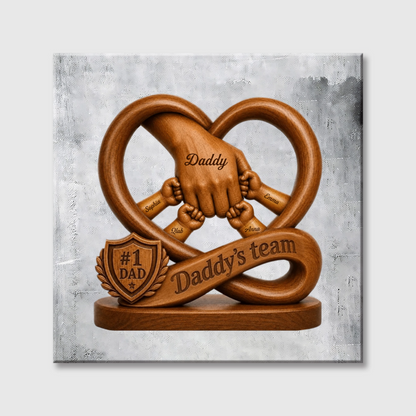 Daddy’s Dream Team - Fist Bump Personalized Square Canvas
