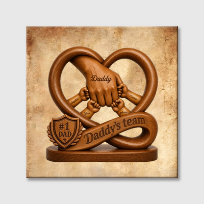 Daddy’s Dream Team - Fist Bump Personalized Square Canvas