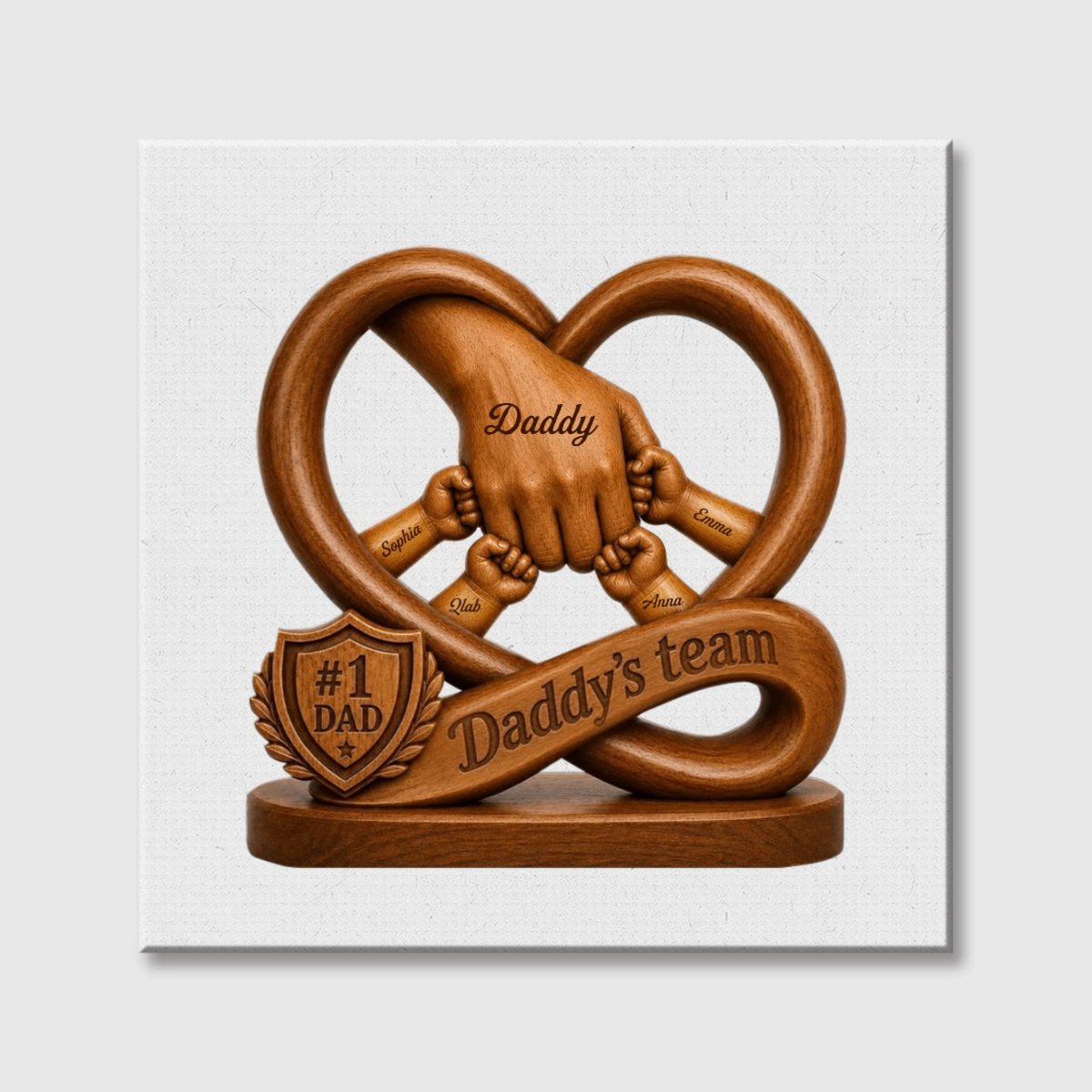 Daddy’s Dream Team - Fist Bump Personalized Square Canvas