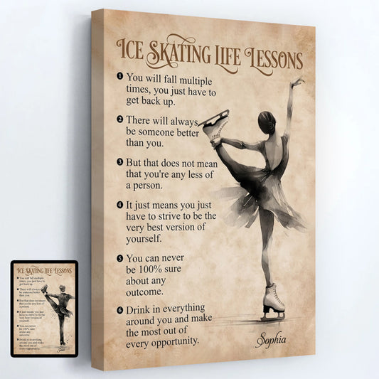 Personalized Ice Skating Life Lessons Poster / Canvas - Custom Gift For Ice Skating Lovers