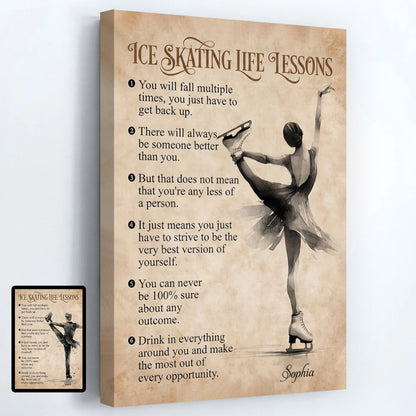 Personalized Ice Skating Life Lessons Poster / Canvas - Custom Gift For Ice Skating Lovers
