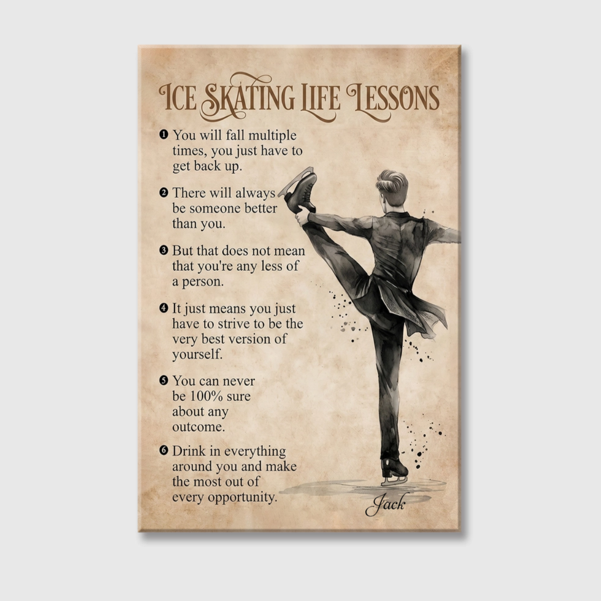 Personalized Ice Skating Life Lessons Poster / Canvas - Custom Gift For Ice Skating Lovers
