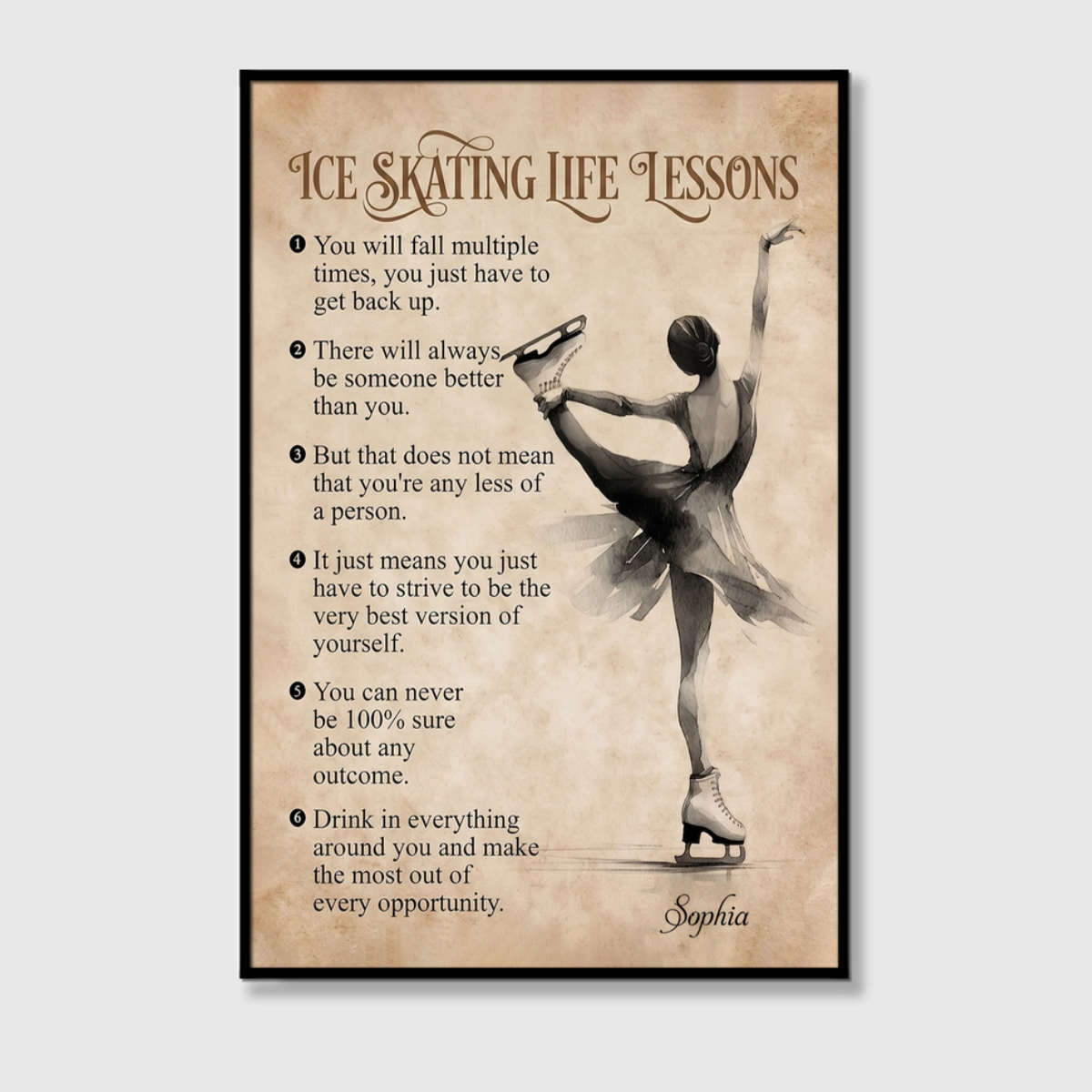 Personalized Ice Skating Life Lessons Poster / Canvas - Custom Gift For Ice Skating Lovers