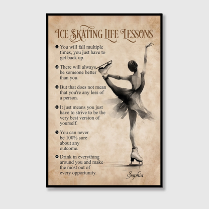 Personalized Ice Skating Life Lessons Poster / Canvas - Custom Gift For Ice Skating Lovers