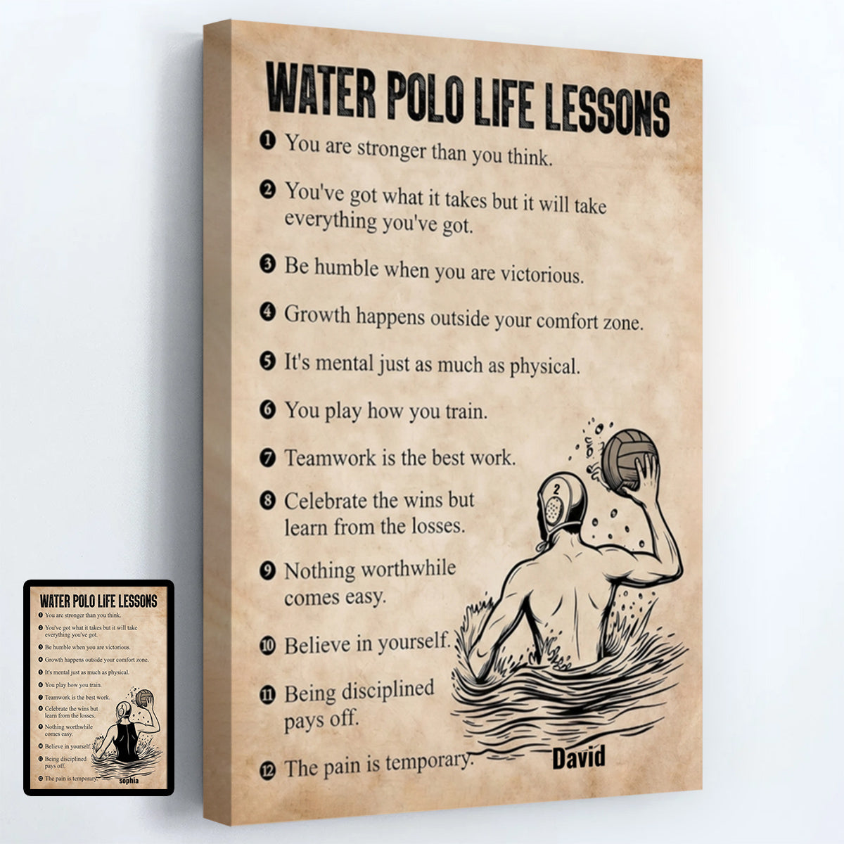 Personalized Water Polo Life Lessons Poster / Canvas - Custom Gift For Water Polo Lovers