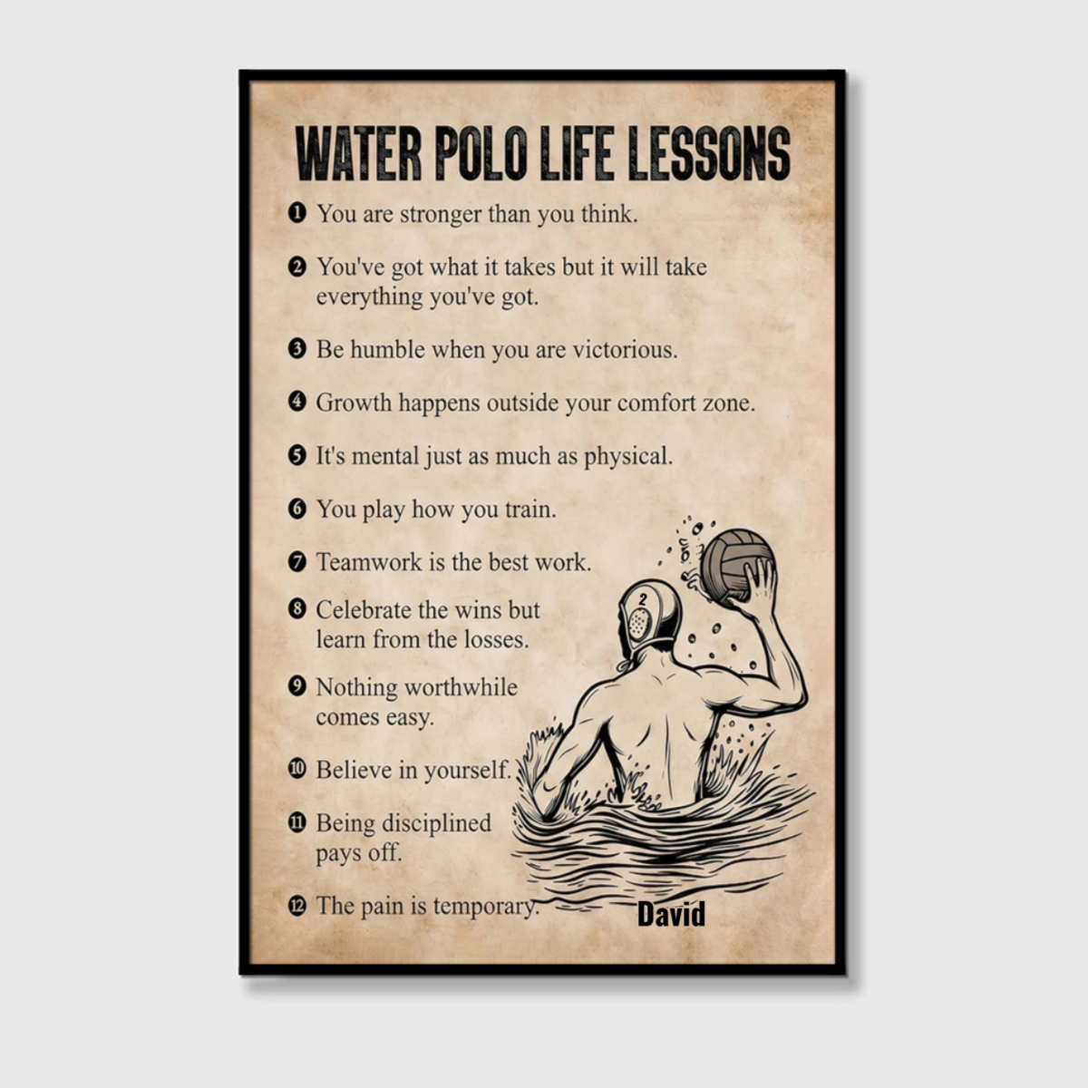Personalized Water Polo Life Lessons Poster / Canvas - Custom Gift For Water Polo Lovers
