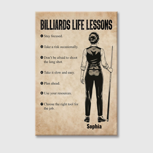 Personalized Billiards Life Lessons Poster / Canvas - Custom Gift For Billiards Lovers