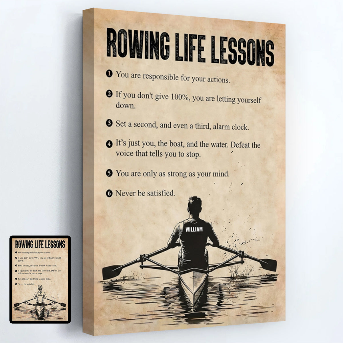 Personalized Rowing Life Lessons Poster / Canvas - Gift For Rowing Lovers