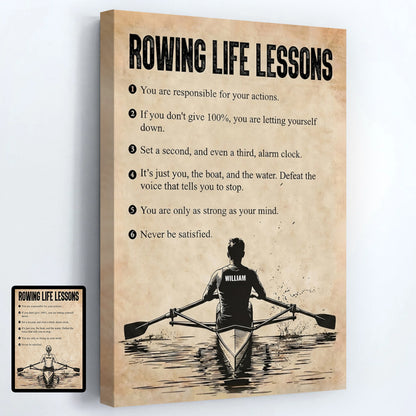 Personalized Rowing Life Lessons Poster / Canvas - Gift For Rowing Lovers