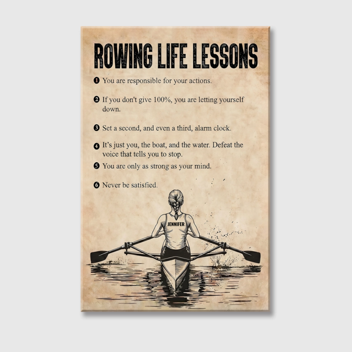Personalized Rowing Life Lessons Poster / Canvas - Gift For Rowing Lovers