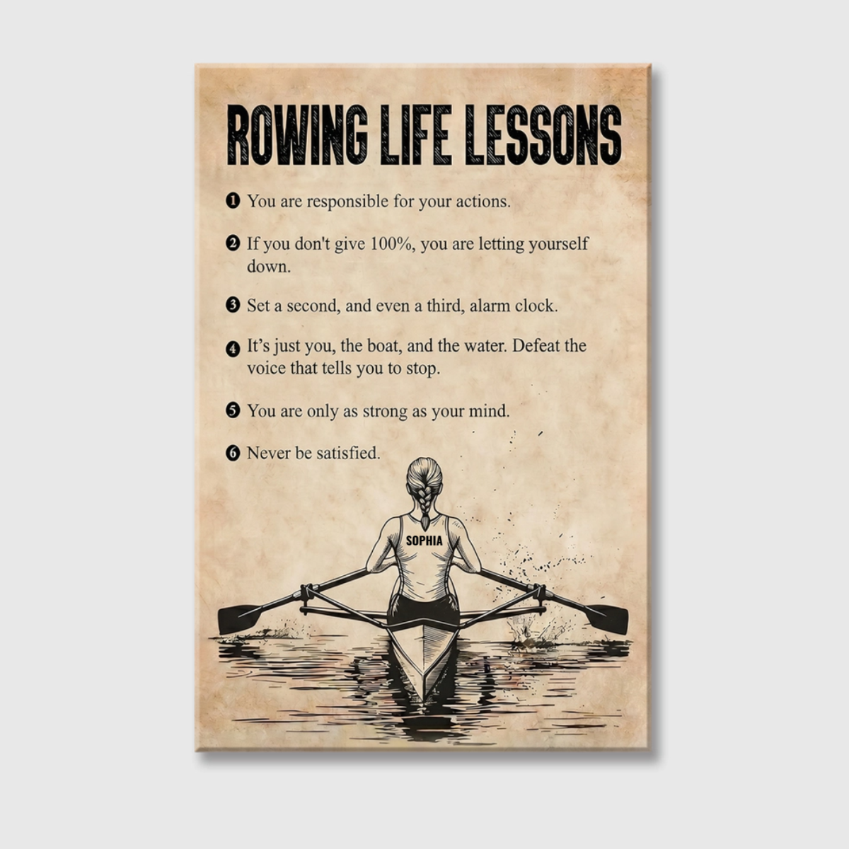 Personalized Rowing Life Lessons Poster / Canvas - Gift For Rowing Lovers