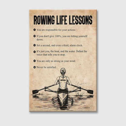 Personalized Rowing Life Lessons Poster / Canvas - Gift For Rowing Lovers