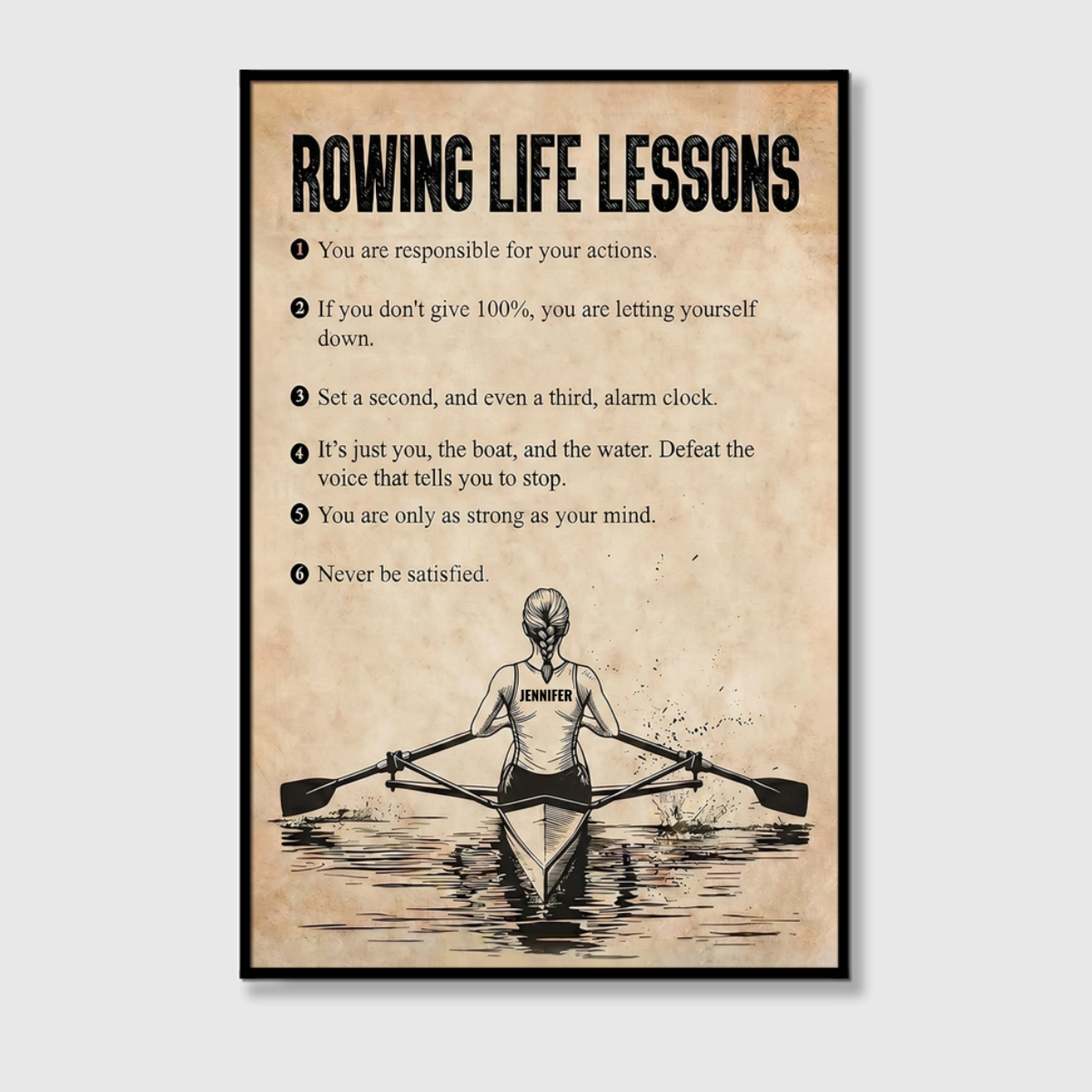 Personalized Rowing Life Lessons Poster / Canvas - Gift For Rowing Lovers