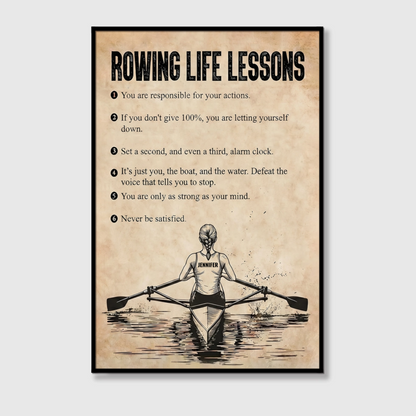 Personalized Rowing Life Lessons Poster / Canvas - Gift For Rowing Lovers