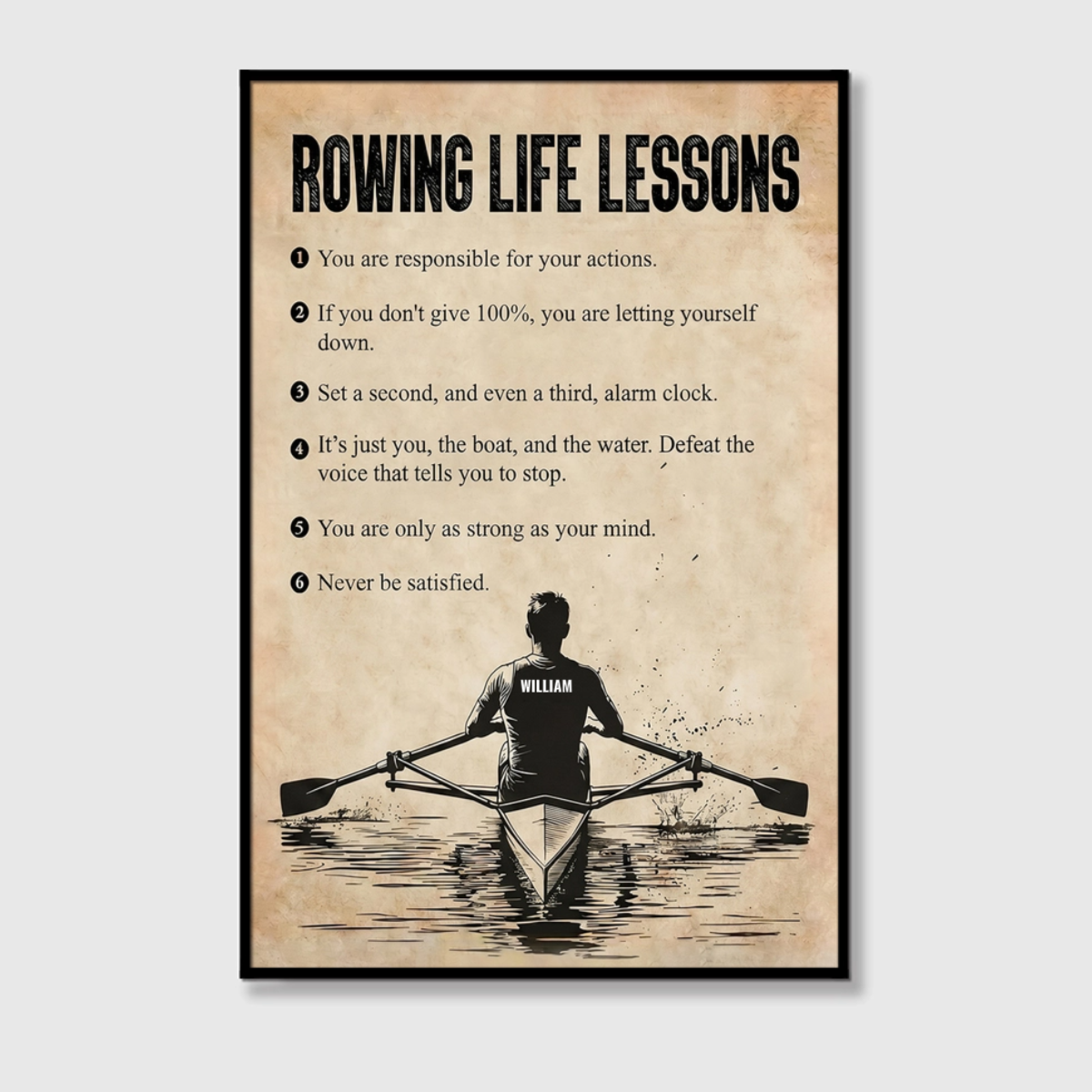 Personalized Rowing Life Lessons Poster / Canvas - Gift For Rowing Lovers