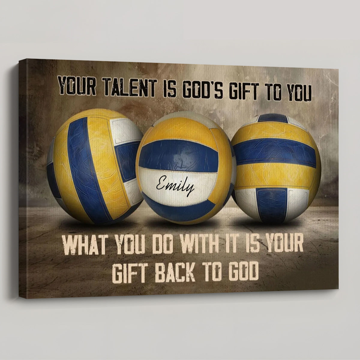 Personalized Volleyball Talent & Faith Canvas / Poster - Custom Name & Inspirational Wall Decor
