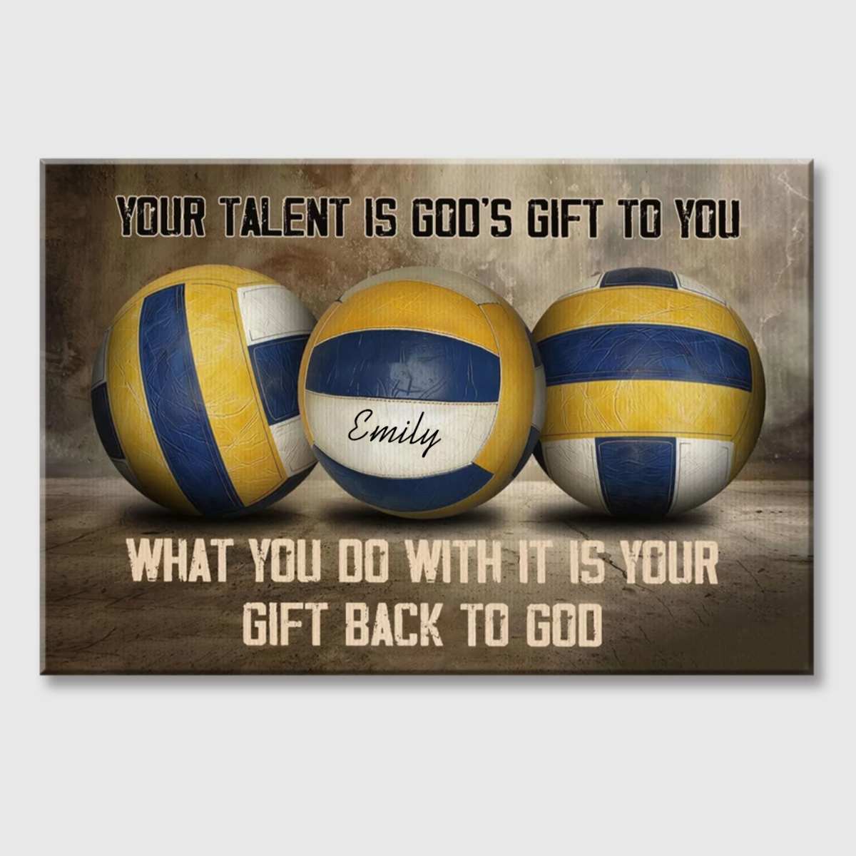 Personalized Volleyball Talent & Faith Canvas / Poster - Custom Name & Inspirational Wall Decor