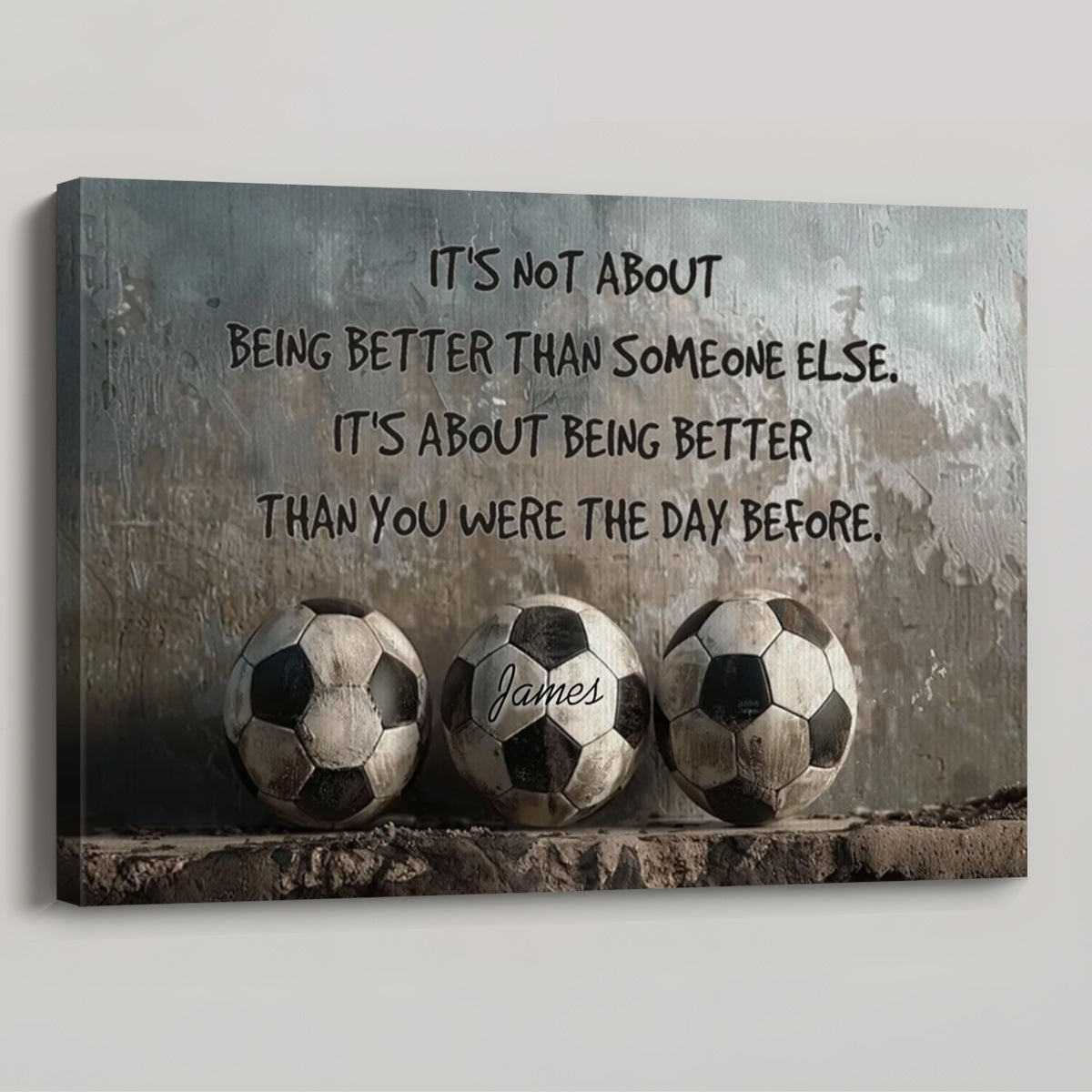 Personalized Soccer Growth Canvas / Poster - Custom Name & Motivational Wall Decor