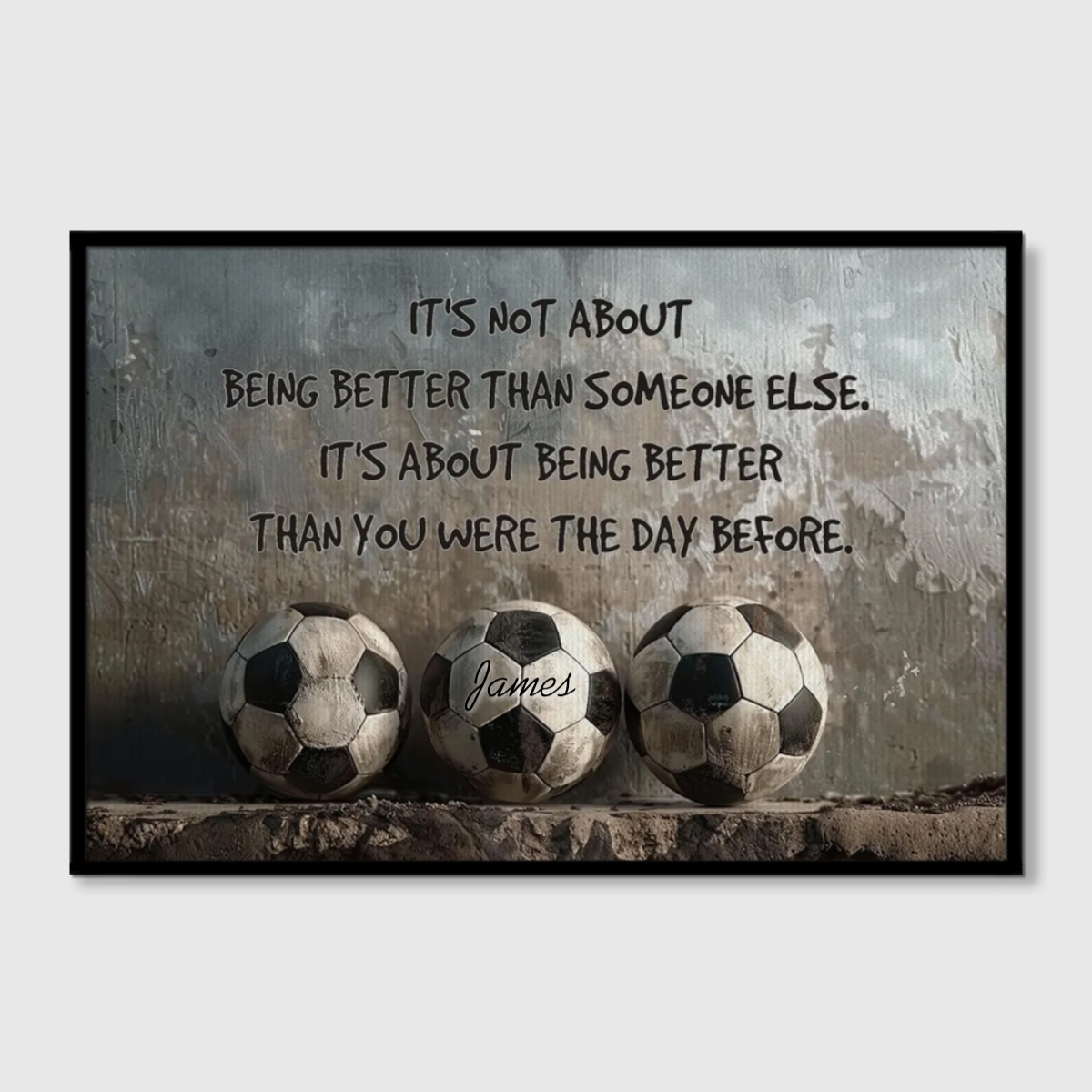 Personalized Soccer Growth Canvas / Poster - Custom Name & Motivational Wall Decor