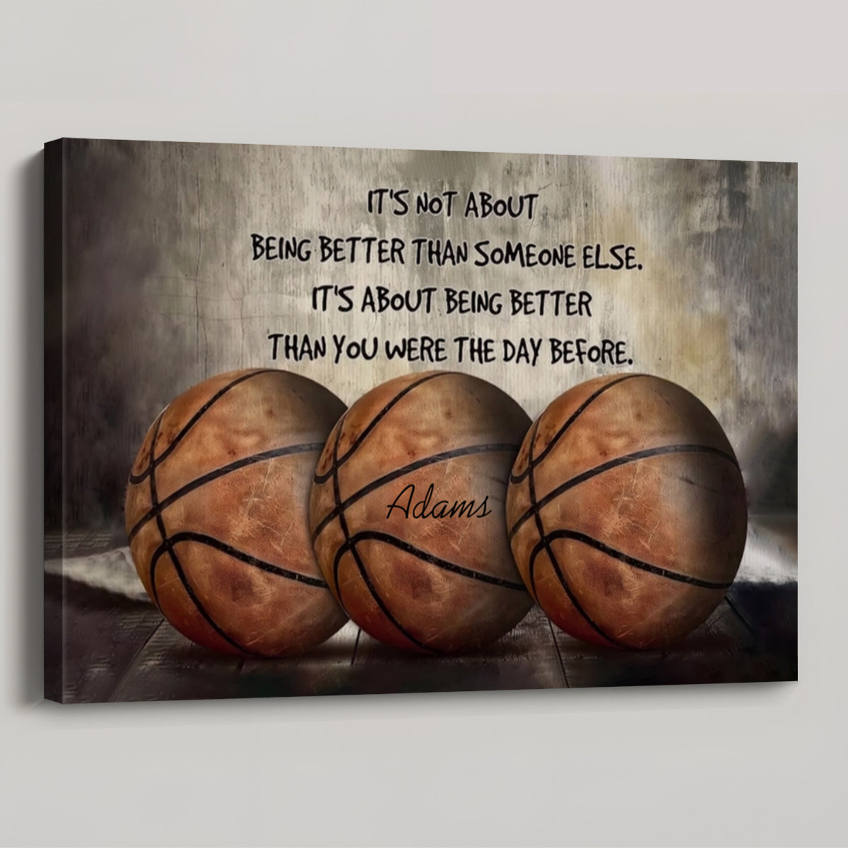 Personalized Basketball Growth Canvas / Poster - Custom Name & Motivational Wall Decor