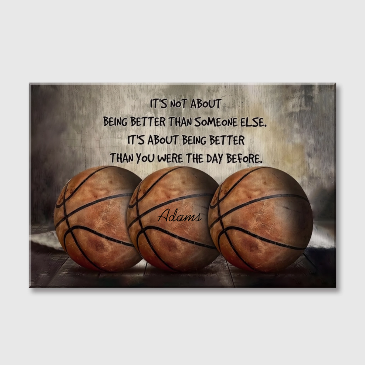 Personalized Basketball Growth Canvas / Poster - Custom Name & Motivational Wall Decor