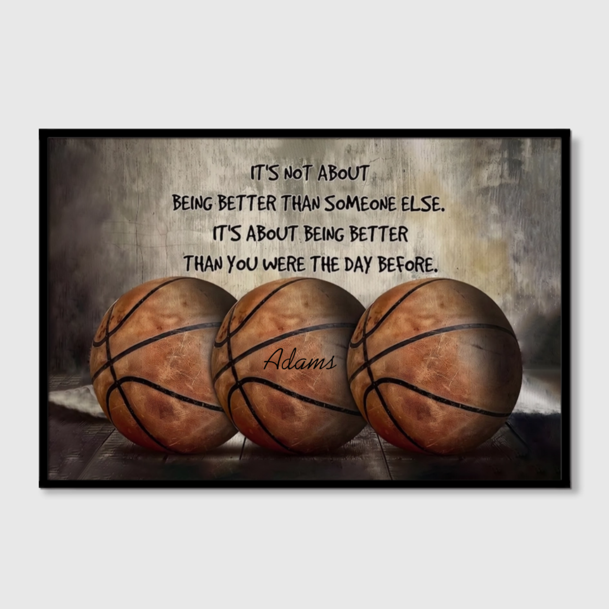 Personalized Basketball Growth Canvas / Poster - Custom Name & Motivational Wall Decor