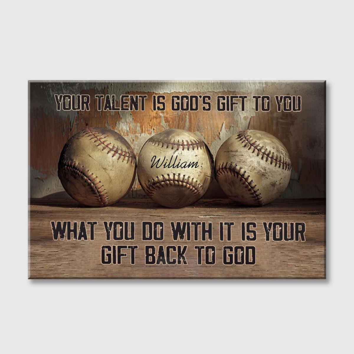 Personalized Baseball Talent & Faith Canvas / Poster - Custom Name & Inspirational Wall Decor