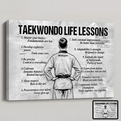 Personalized Taekwondo Life Lessons Canvas / Poster - Custom Gift for Taekwondo Lovers
